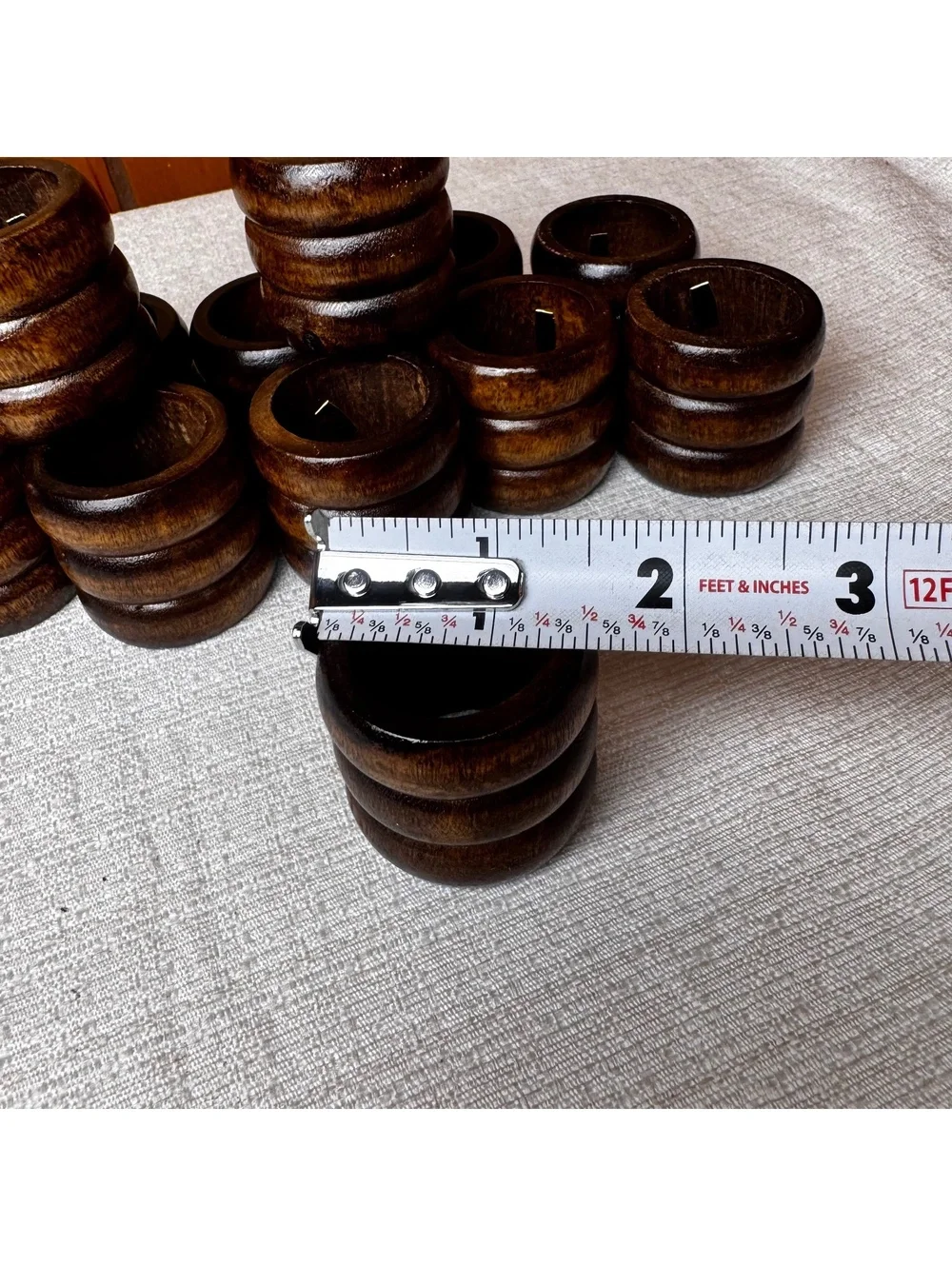 Vintage Dark Wood Napkin Rings Set Of 4 Rustic Boho Table Decor
